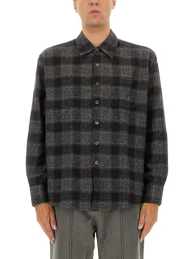 Our Legacy Mens Above Oakland Low Twist Check Shirt In Black