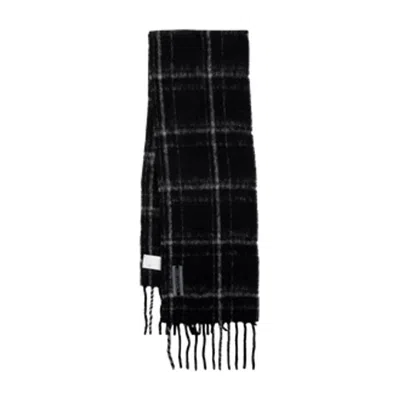 Our Legacy Plaid Wool Scarf In Black