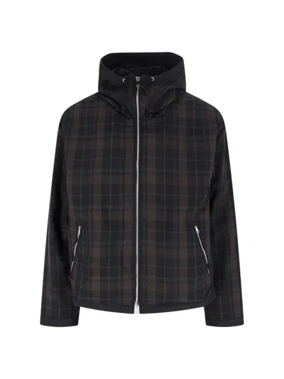 OUR LEGACY PLAID ZIP HOODIE - BLACK