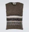 Our Legacy Pleaser Striped Wool-blend Sweater Vest In Brown