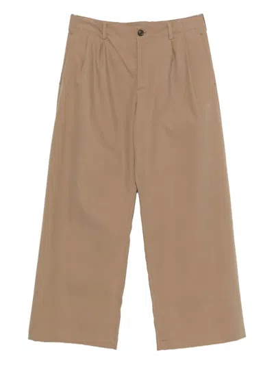 Our Legacy Pleated Cotton Trousers In Brown
