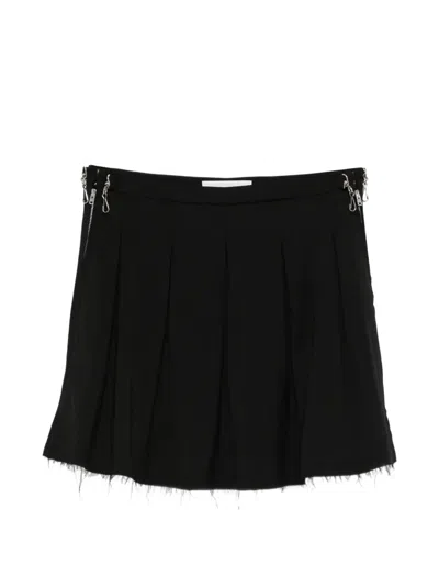Our Legacy Pleated Frayed Skirt In Black