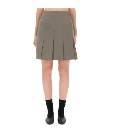 Our Legacy Pleated Mini Skirt In Green