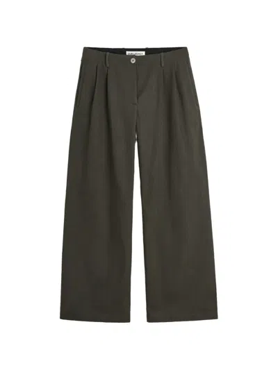 Our Legacy Pleated Wide-leg Trousers In Green