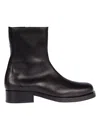 Our Legacy Ankle Boots With Smooth Leather Finish And Side Zipper In Black