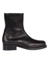 Our Legacy Ankle Boots With Smooth Leather Finish And Side Zipper In Black