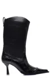 Our Legacy Pointed-toe Embossed Ankle Boots In Black Saloon Leather
