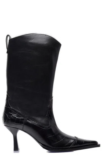 OUR LEGACY POINTED-TOE EMBOSSED ANKLE BOOTS