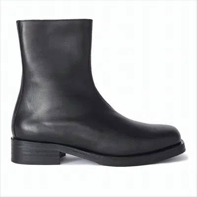 OUR LEGACY POLISHED BLACK LEATHER ANKLE BOOTS
