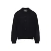 Our Legacy Fine Knit Polo Sweater In Black
