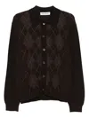 Our Legacy Mens Pub Argyle Evening Diamond-stitch Wool Polo Shirt In Black