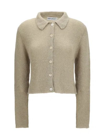 Our Legacy Alpaca And Merino Wool Blend Cardigan In Neutral