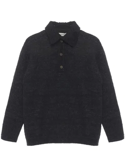 Our Legacy Polo-collar Wool Jumper In 灰色