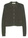 Our Legacy "mazzy" Crop Knit Cardigan Green In Green