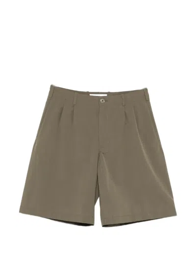 Our Legacy Ponte Pleated Shorts In Brown