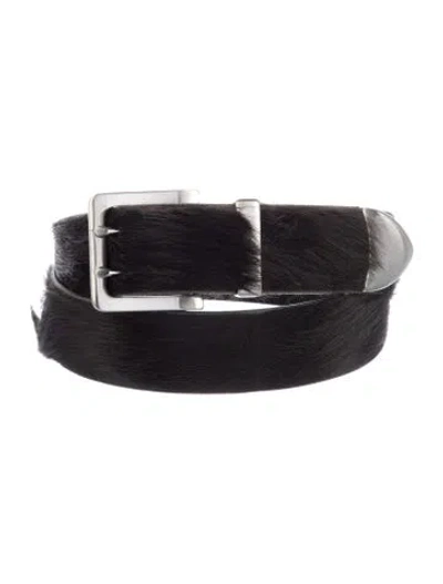 Pre-owned Our Legacy Ponyhair Waist Belt In Black