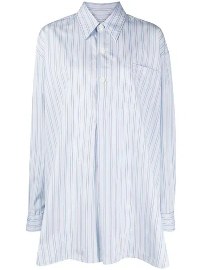 Our Legacy Striped Oversized Long-sleeve Shirt In Blue