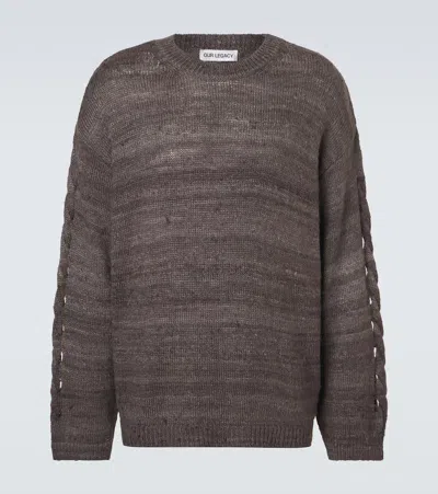Our Legacy Textured Silk Knitted Sweater In Brown
