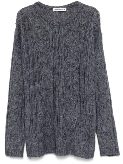 Our Legacy Popover Roundneck Sweater Stormy Blue Zombie Acrylic