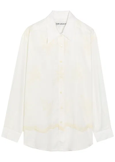 Our Legacy Precious Embroidered Cotton-poplin Shirt In White