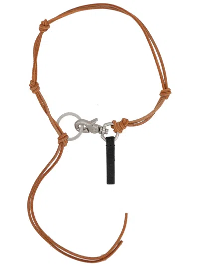 Our Legacy Premium Leather Necklace For Men In Powder