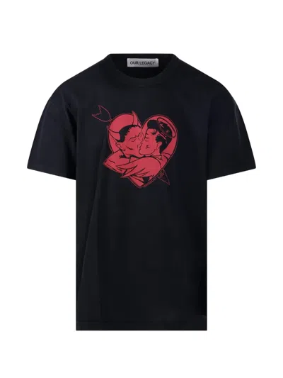 Our Legacy Mens Love Story Print Loose Love Graphic-print Cotton T-shirt In Black