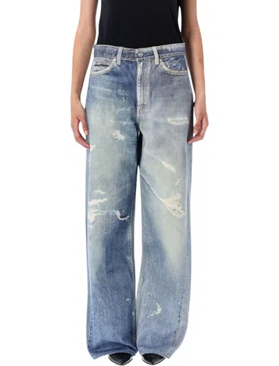 Our Legacy High Waist Relaxed Cut Denim Trousers In Blue