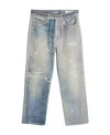 Our Legacy Mens Digital Denim Print Third Cut Faded-wash Denim Jeans In Gray