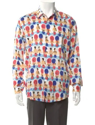 Pre-owned Our Legacy Printed Long Sleeve Shirt In Blue