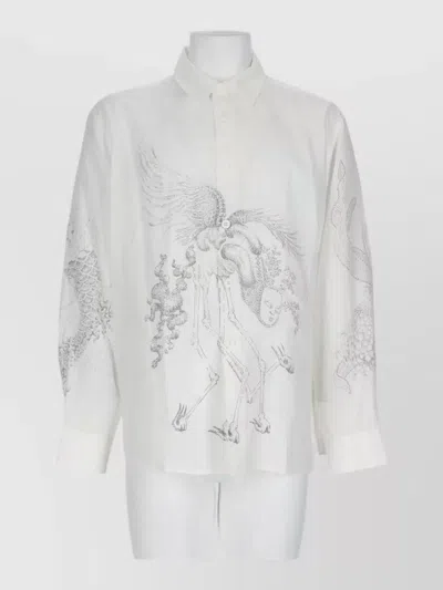 Our Legacy Pointillism Allegory Print Shirt For Men In White