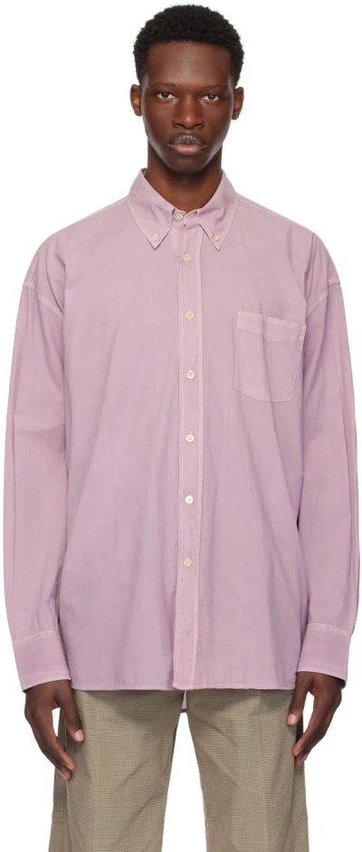 Our Legacy Purple Borrowed Shirt In Dusty Lilac Cotton V