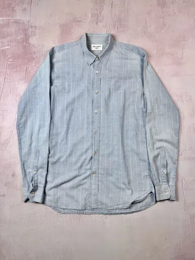 Pre-owned Our Legacy Qulited Basic Linen Shirt Luxury Style In Indigo