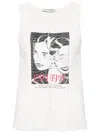 Our Legacy Asymmetric Cutout Distressed Printed Cotton-jersey Tank In Twins Print
