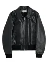 Our Legacy Radar Bomber Leather Jacket In Black