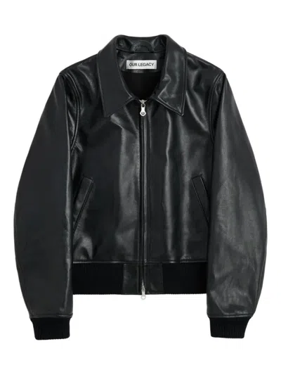 OUR LEGACY RADAR BOMBER LEATHER JACKET