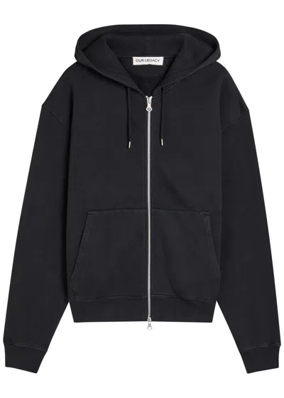 Our Legacy Rascal Hooded Cotton Sweatshirt In Black
