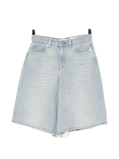 Our Legacy Raw-edge Wide-leg Shorts In Blue