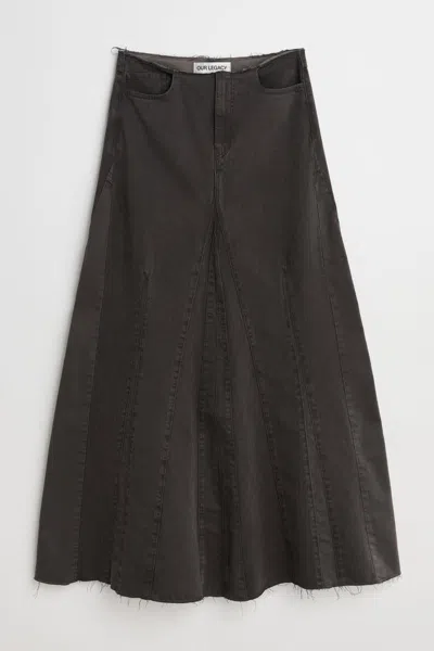 Our Legacy Rebel Skirt Clothing In Ash Black Herringbone