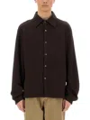 Our Legacy Sleeve Cuffed Long Shirt In Brown