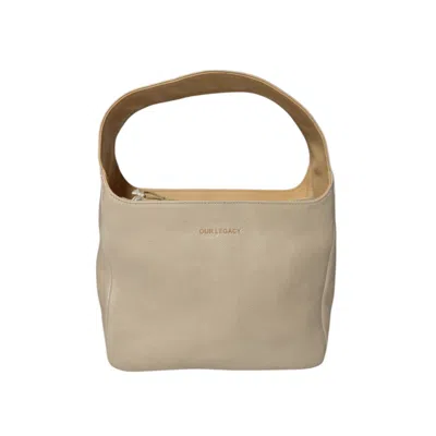 Our Legacy Rectangular Handbag In Soft Italian Leather In Neutrals