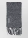 Our Legacy Rectangular Scarf Fringed Edges In Gray