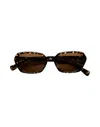 Our Legacy Rectangular Tortoiseshell Sunglasses With Slim Frame In Multi