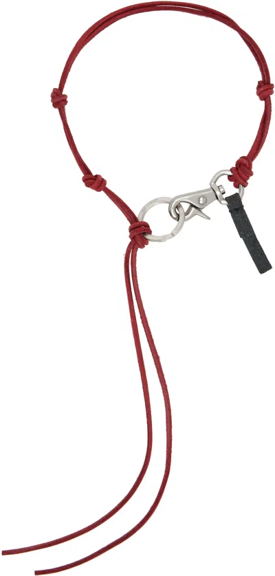 Our Legacy Red Ladon Necklace In Red Leather