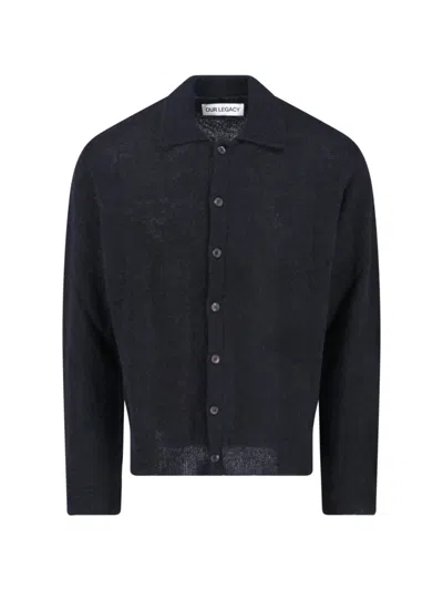 Our Legacy Men's "evening" Polo Shirt In Black
