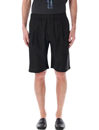 Our Legacy Leisure Shorts Calm Cupro Cotton In Animal Print