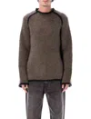 Our Legacy Relaxed-fit Mohair And Wool Roundneck Sweater In Brown