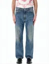 Our Legacy Relaxed Straight-leg Denim Pants With Vintage Wash In Blue