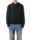 Our Legacy Relic Cropped Distressed Cotton-jersey Hoodie In Black