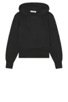 Our Legacy Relic Cropped Distressed Cotton-jersey Hoodie In Pigment Black Hefty Fleece