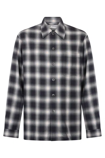 Our Legacy Every Shirt Reno Cowboy Relaxedfit Checked Viscose Shirt In Black
